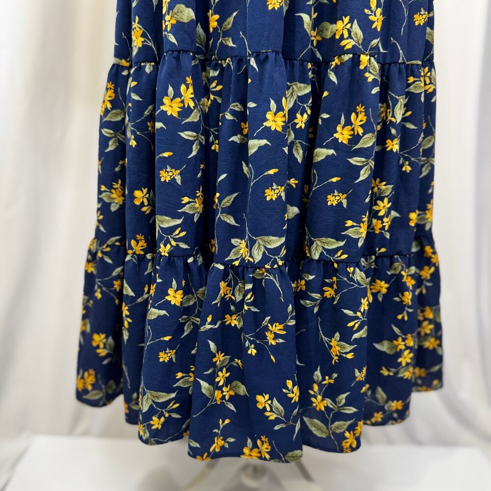 Baltic Born Marta Dress Bohemian Romance Wuthering Heights Floral Midi 1XL Navy - Picture 12 of 16